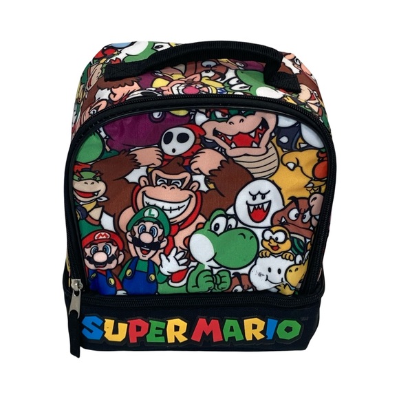 Super Mario Lunch Box Soft Kit Dual Compartment Insulated Cooler Characters - Picture 1 of 10